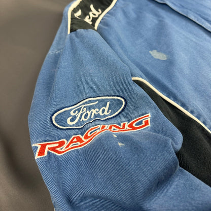 Vintage Essex Ford Racing Denim Jacke blau XL