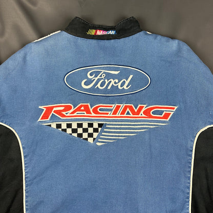 Vintage Essex Ford Racing Denim Jacke blau XL