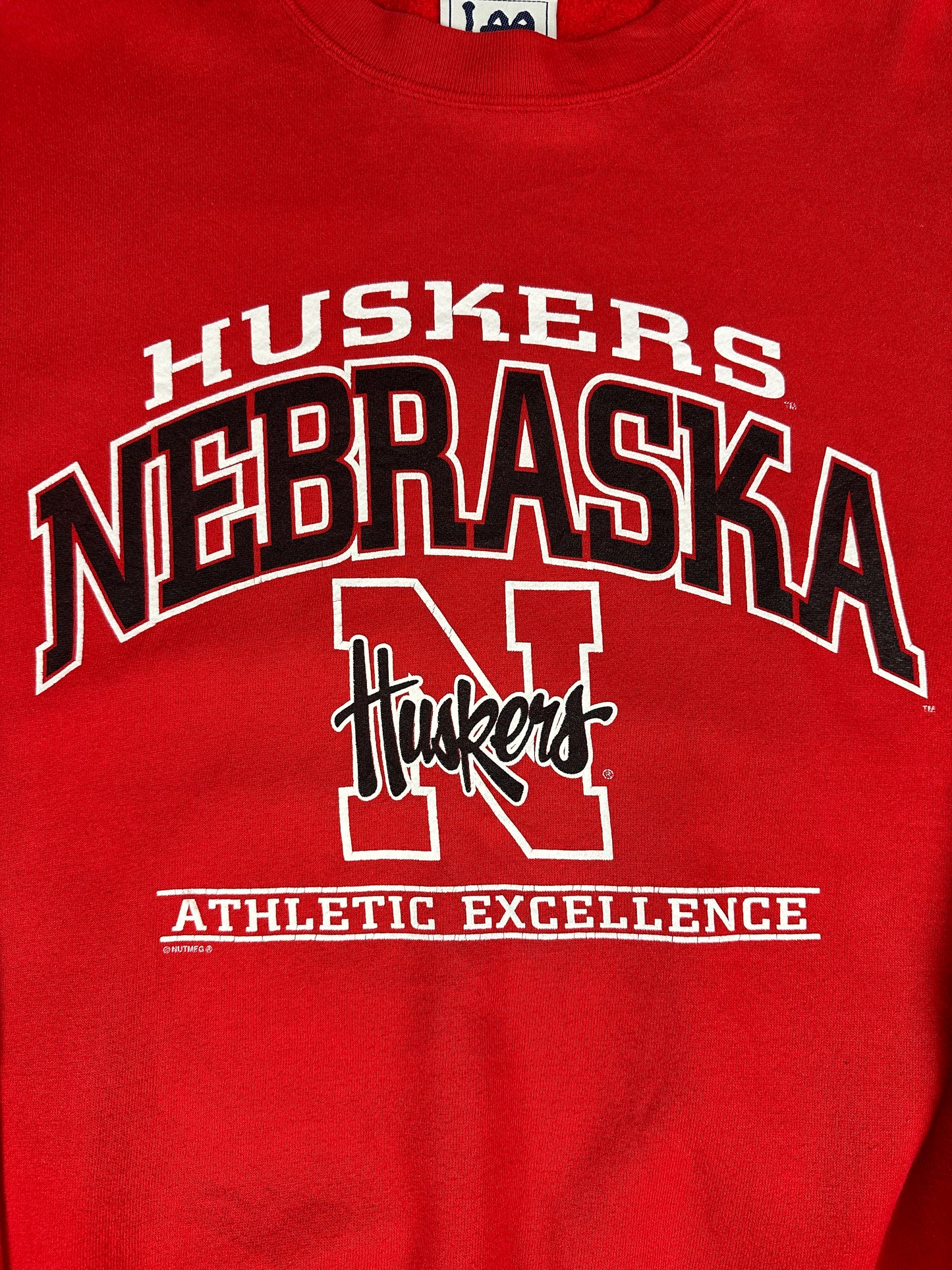 Vintage Lee Nebraska Huskers Pullover rot XL