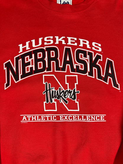 Vintage Lee Nebraska Huskers Pullover rot XL