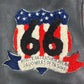 Vintage Route 66 Collegejacke Leder schwarz M