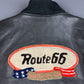 Vintage Route 66 Collegejacke Leder schwarz M