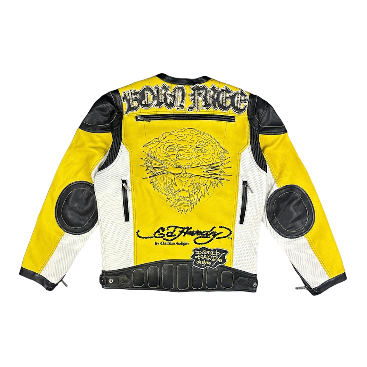 Vintage Ed Hardy Racing Jacke gelb L