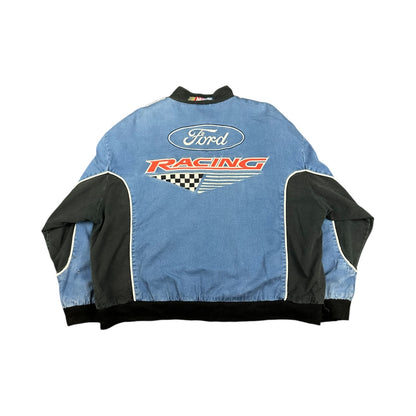 Vintage Essex Ford Racing Denim Jacke blau XL