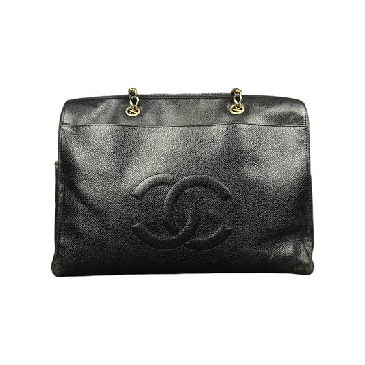 Vintage Chanel Timeless Shopper schwarz