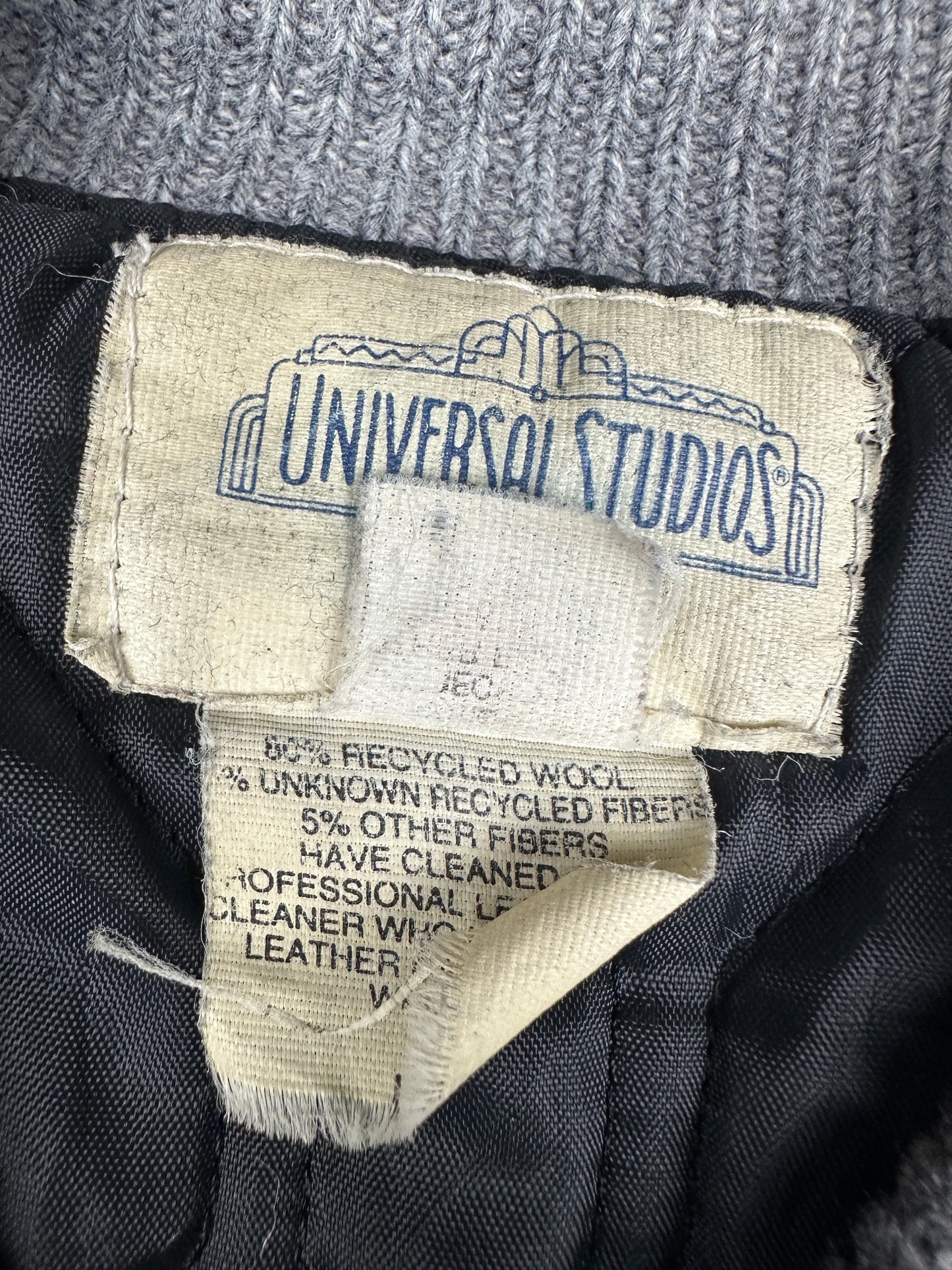 Vintage 90's Universal Studios Florida College Jacke grau L