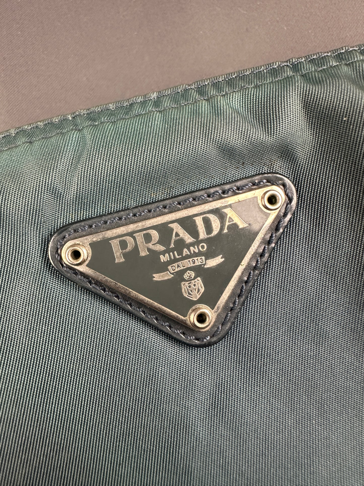 Vintage Prada Messenger Sidebag petrol