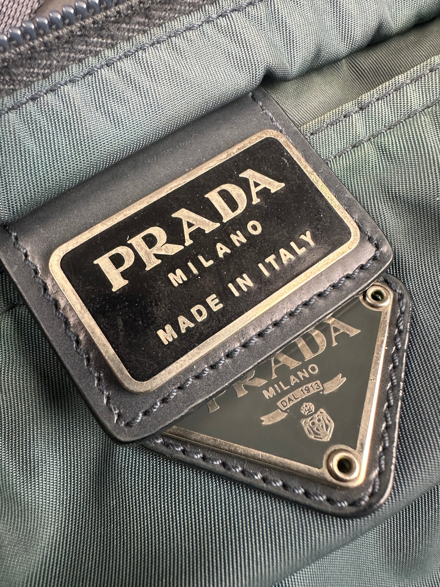 Vintage Prada Messenger Sidebag petrol