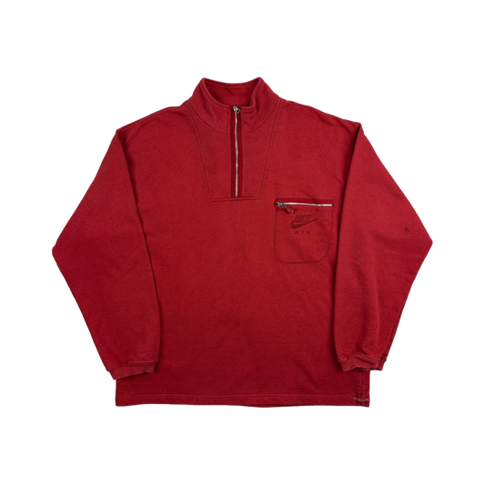 Vintage Nike Quarter Zip Pullover rot L