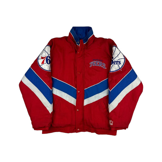 Vintage Starter 76ers Jacke rot L